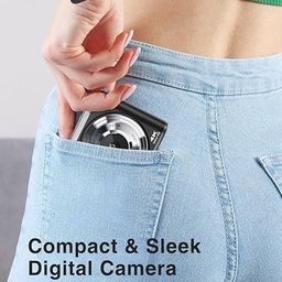 Dkian 4k Ultra hd 48MP Digital Camera with Front and Rear Dual Cameras Large Screen autofocus 16x Digital Zoom Rechargeable Camera (Black) image 5