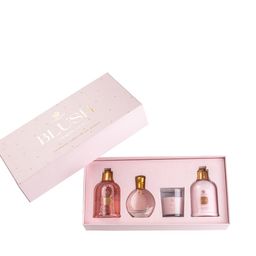 Carlton London Set Of 4 Blush Body Lotion & Gel EDP & Candle Gift Set-430ml-34