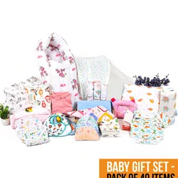 Moms Home Set of 40 Infants Organic Cotton Baby Essentials Gift Pack-26