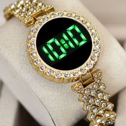 SWADESI STUFF Women Dial & Straps Digital Automatic Watch SDS 155 ROUND GOLD-image-51