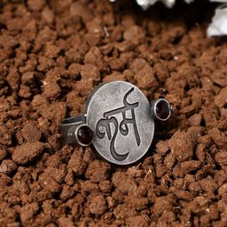 VENI Silver-Plated Karma Charm Adjustable Ring-image-38