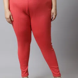TAG 7 Women Plus Size Peach-Coloured Solid Ankle-Length  Leggings-picture-22
