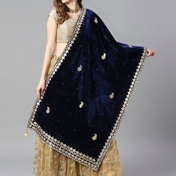Dupatta Bazaar Embroidered Velvet Dupatta-10