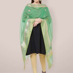 Dupatta Bazaar Striped Cotton Silk Dupatta-44