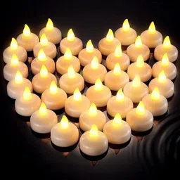 eCraftIndia Yellow 30-Pieces Water Sensor Waterproof Smokeless LED Light Diyas-image-72