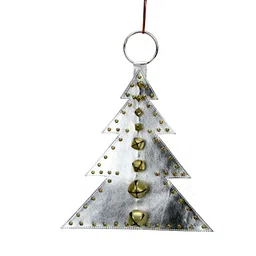 Hind Decor Grey Iron Christmas Tree With BellsElegant Holiday Decor-image-33