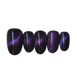 SOEZI Short Oval Application Kit With Nail Buffer, Cuticle Sticks & Nail Glue - Violet-7