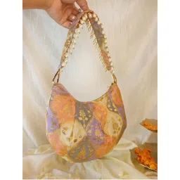 Soho Boho Studio Women Multi-Color Embellished Banaras Moon Hand Potli Bag-picture-7