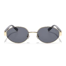 Voyage Unisex Black Lens with Golden Frame Oval Sunglasses (MG6894) (62)-picture-47