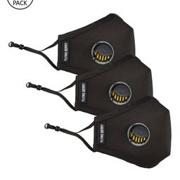 FLYING BERRY Unisex 3 Pcs Black 5 Ply Reusable Anti Pollution N99 Masks-5