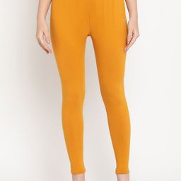 TAG 7 Women Mustard Yellow Pack of 2 Solid Straight-Fit Ankle Length Leggings-image-24