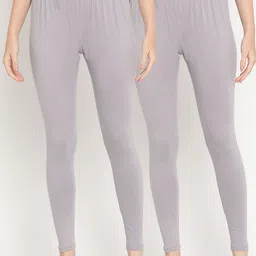 TAG 7 Women Grey Pack of 2 Ankle Length Leggings-image-44