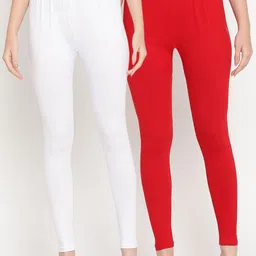TAG 7 Women Pack Of 2 Solid Ankle-Length Leggings-image-85