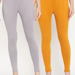 TAG 7 Pack of 2 Mustard & Grey Ankle Length Leggings-image-94