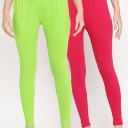 TAG 7 Women Pack Of 2 Solid Ankle-Length Comfort Fit Leggings-picture-38