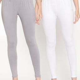 TAG 7 Women  Pack Of 2 Solid Ankle-Length Leggings-picture-19