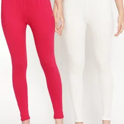 TAG 7 Women Pack Of 2 Solid Ankle-Length Comfort Fit Leggings-picture-32