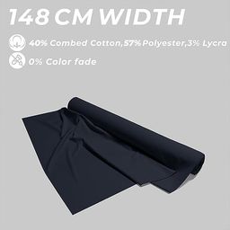 Ruby Fabrics Linings Unstitched Solid Coat Pant Material for Men's Suit (1 Meter Fabric for As Per Your Use, Navy Blue) image 3