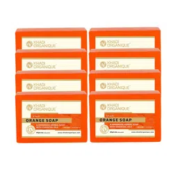 Khadi Organique Set of 8 Orange Handmade Soap with Essential Oils 125 g (Each)-image-28