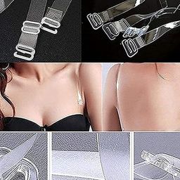 louryn koulyn Women's Bra Hook Extender with Extra Elastic and Adjustable Transparent Silicone Bra Straps and Combo Pack (Free Size) image 3