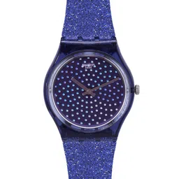 Swatch Women Navy Blue Embellished Blumino Water Resistant Analogue Watch GN270-image-4