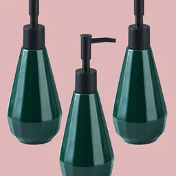 Kuber Industries Teal Blue 3 Pieces Solid Ceramic Liquid Soap Dispenser 250 ml each-image-94