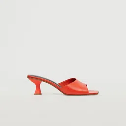MANGO Women Orange Block Heels image 2