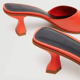 MANGO Women Orange Block Heels image 3