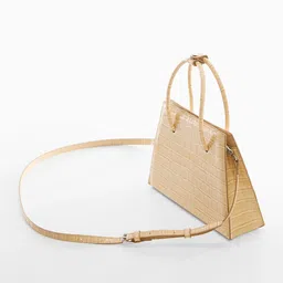 MANGO Croco-Textured Structured Handheld Bag image 2