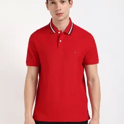 Tommy Hilfiger Men Self Design Polo Collar Cotton T-shirt-picture-39