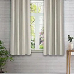 Cortina Grey & Silver-Toned 2 Pieces Printed Window Curtains-image-38