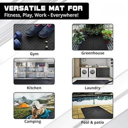 monkway Interlocking Exercise Floor Mat, 60 x 60 cm, Grey, Pack of 6, EVA Foam Puzzle Tiles image 5