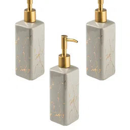 Kuber Industries Grey 3 pieces Abstract Ceramic Soap Dispensers 320 ml-picture-6