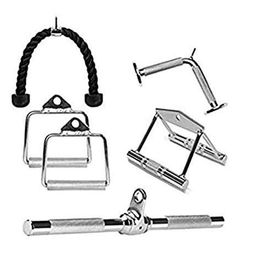 ZEBB Gym Cable Attachment (Option): Cable Cross D Handle, Tricep Rope, Seated Row Grip, V Tricep Press Down Bar and Triceps Handle image 1