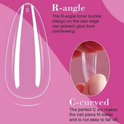 FEELHIGH 550Pcs Soft Gel Fake False Nails Tips Kit-50