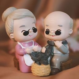 Giftii Pink Tiny Figurine Granny Knitting Muffler Showpiece-image-21