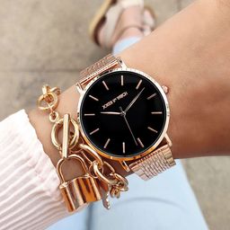 JOKER & WITCH Women Rose Gold & Black Gold-Plated Watch & Bracelet Gift Set-image-31