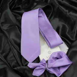 KOVOVE Men Lavender Checked Neck Tie & Pocket Square Accessory Gift Set-image-43