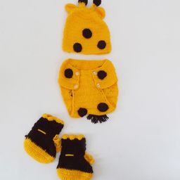 Woonie Infant kids Orange Baby Animal Theme Apparel Gift Set-image-5