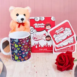 Indigifts Red & White Printed Home Gift Set-image-21