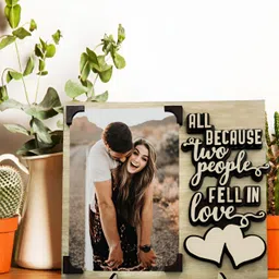 Phirki Studio Beige & Black Textured Wooden Photo Frame-image-8