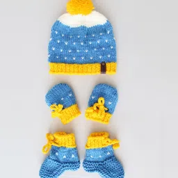 Woonie Infants Pack Of 3 Knitted Acrylic Baby Apparel Gift Set-16