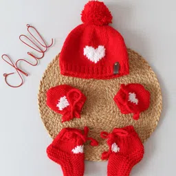 Woonie Infants Heart Design Knitted Baby Apparel Gift Set-21