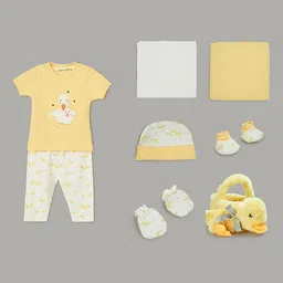 Juniors by Lifestyle Infants Set of 8 Pure Cotton Baby Apparel Gift Set-image-4