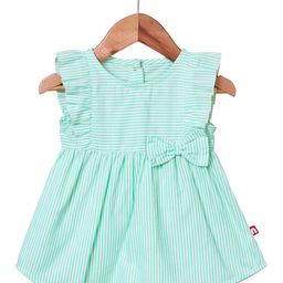 Nino Bambino Girls Striped Ruffles A-Line Organic Cotton Dress-image-57