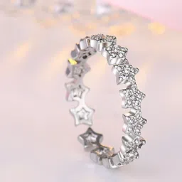 MYKI Silver-Plated CZ-Studded Finger Ring-92