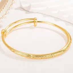 MYKI Women Cubic Zirconia Gold-Plated Stainless Steel Kada Bracelet-18