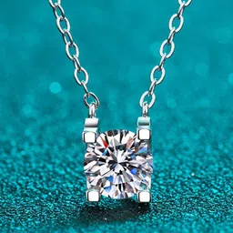 MYKI Silver-Plated CZ Studded Circular Pendant With Chain-14