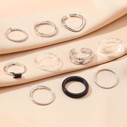 SALTY Set Of 10 Stackable Harmony Finger Rings-image-80