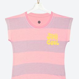 YK Girls Pink & Lavender Striped Extended Sleeves Top-image-39